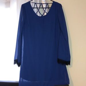 Royal blue sheer dress